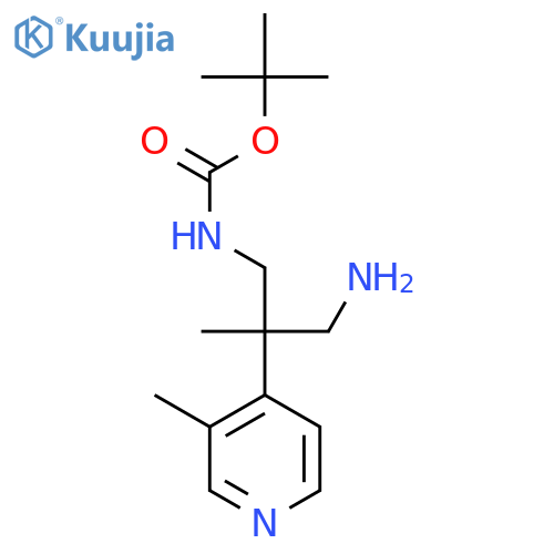 tert-butyl N-3-amino-2-methyl-2-(3-methylpyridin-4-yl)propylcarbamate structure