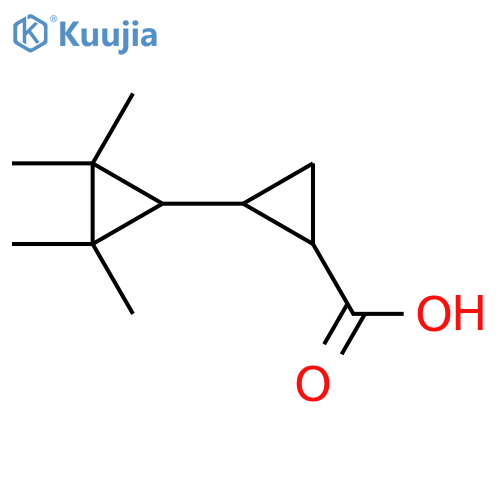 2-(2,2,3,3-tetramethylcyclopropyl)cyclopropane-1-carboxylic acid structure