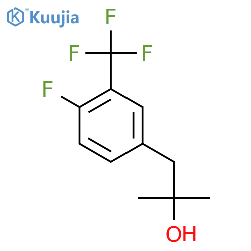 1-4-fluoro-3-(trifluoromethyl)phenyl-2-methylpropan-2-ol structure