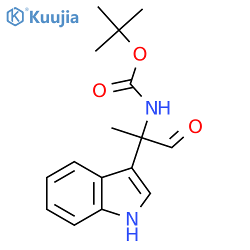 tert-butyl N-2-(1H-indol-3-yl)-1-oxopropan-2-ylcarbamate structure