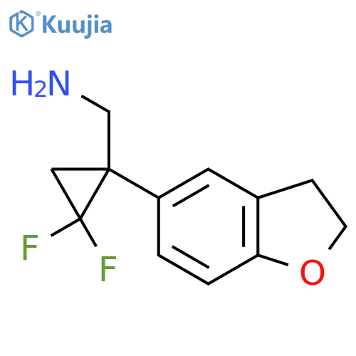 1-(2,3-dihydro-1-benzofuran-5-yl)-2,2-difluorocyclopropylmethanamine structure