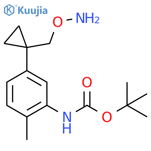 tert-butyl N-(5-{1-(aminooxy)methylcyclopropyl}-2-methylphenyl)carbamate structure