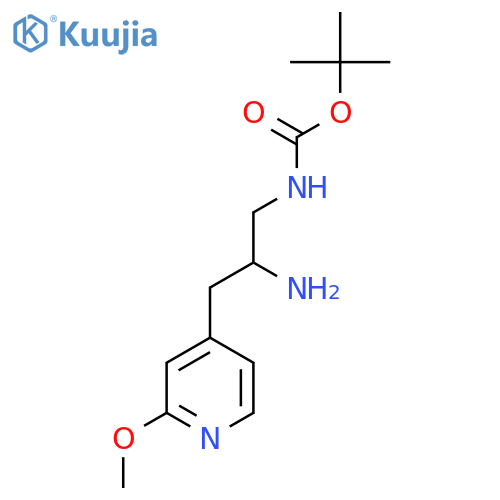 tert-butyl N-2-amino-3-(2-methoxypyridin-4-yl)propylcarbamate structure
