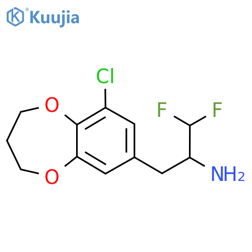 3-(9-chloro-3,4-dihydro-2H-1,5-benzodioxepin-7-yl)-1,1-difluoropropan-2-amine structure