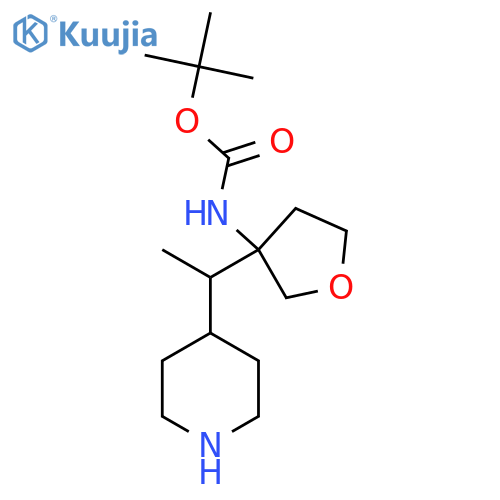 tert-butyl N-{3-1-(piperidin-4-yl)ethyloxolan-3-yl}carbamate structure
