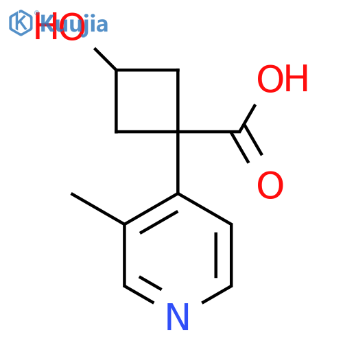 3-Hydroxy-1-(3-methylpyridin-4-yl)cyclobutane-1-carboxylic acid structure