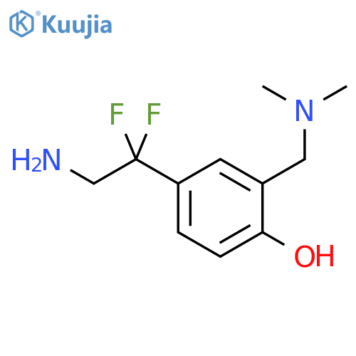 4-(2-amino-1,1-difluoroethyl)-2-(dimethylamino)methylphenol structure