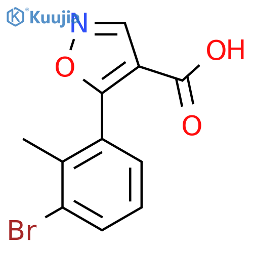 5-(3-bromo-2-methylphenyl)-1,2-oxazole-4-carboxylic acid structure