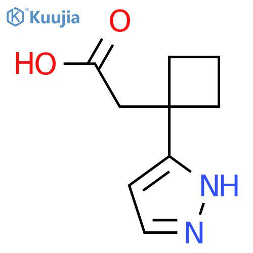 2-1-(1H-pyrazol-3-yl)cyclobutylacetic acid structure