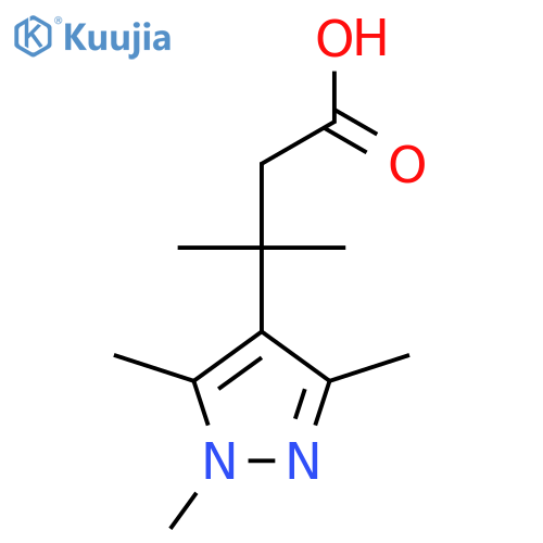 3-methyl-3-(trimethyl-1H-pyrazol-4-yl)butanoic acid structure
