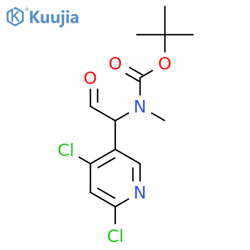 tert-butyl N-1-(4,6-dichloropyridin-3-yl)-2-oxoethyl-N-methylcarbamate structure