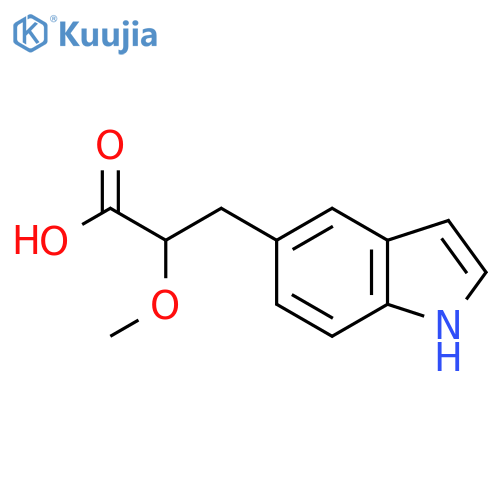 3-(1H-indol-5-yl)-2-methoxypropanoic acid structure