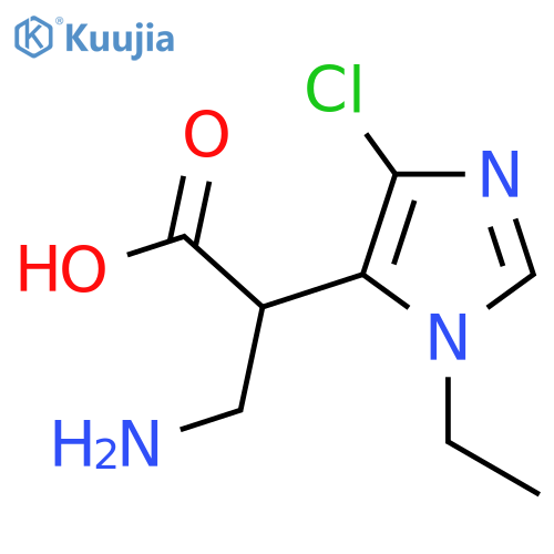 3-amino-2-(4-chloro-1-ethyl-1H-imidazol-5-yl)propanoic acid structure