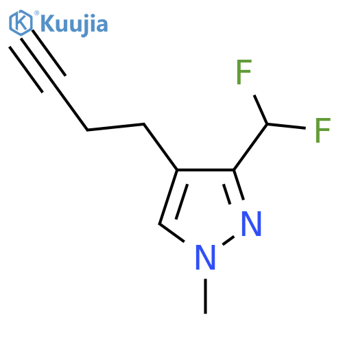 4-(but-3-yn-1-yl)-3-(difluoromethyl)-1-methyl-1H-pyrazole structure