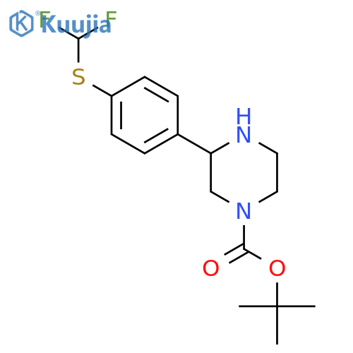 tert-butyl 3-{4-(difluoromethyl)sulfanylphenyl}piperazine-1-carboxylate structure