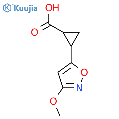 2-(3-methoxy-1,2-oxazol-5-yl)cyclopropane-1-carboxylic acid structure