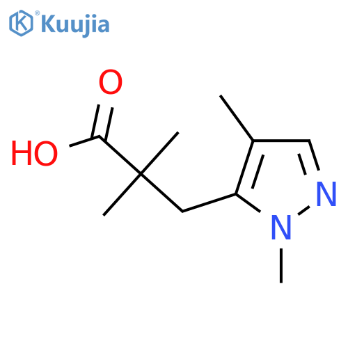 3-(1,4-dimethyl-1H-pyrazol-5-yl)-2,2-dimethylpropanoic acid structure