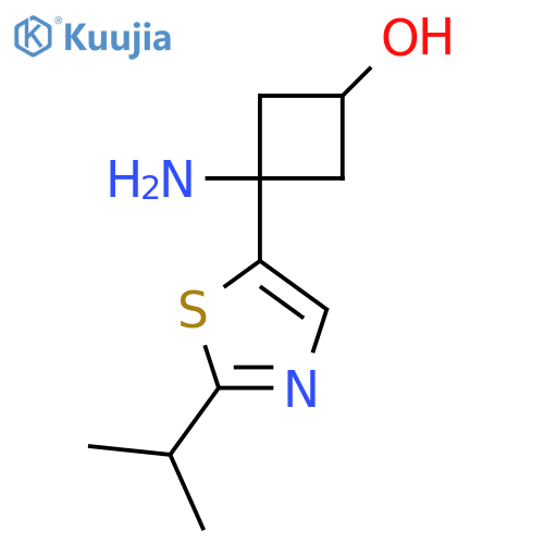 3-amino-3-2-(propan-2-yl)-1,3-thiazol-5-ylcyclobutan-1-ol structure