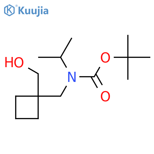 tert-butyl N-{1-(hydroxymethyl)cyclobutylmethyl}-N-(propan-2-yl)carbamate structure