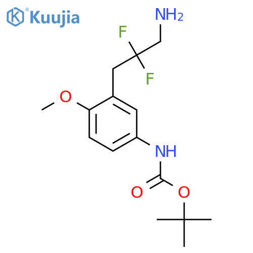 tert-butyl N-3-(3-amino-2,2-difluoropropyl)-4-methoxyphenylcarbamate structure