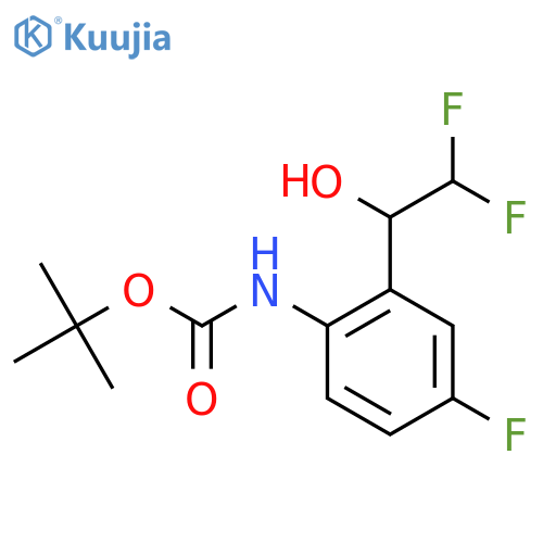 tert-butyl N-2-(2,2-difluoro-1-hydroxyethyl)-4-fluorophenylcarbamate structure