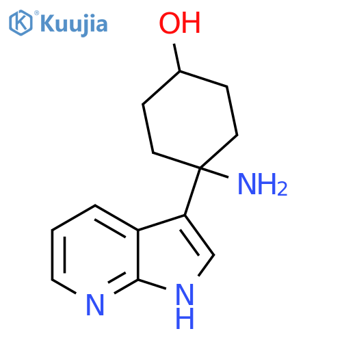 4-amino-4-{1H-pyrrolo2,3-bpyridin-3-yl}cyclohexan-1-ol structure