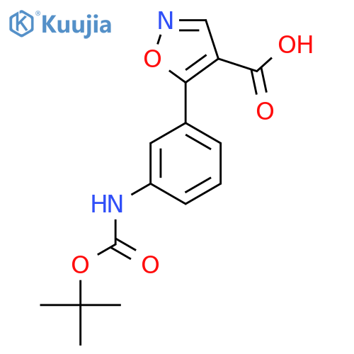 5-(3-{(tert-butoxy)carbonylamino}phenyl)-1,2-oxazole-4-carboxylic acid structure