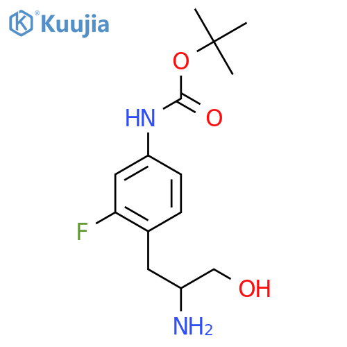 tert-butyl N-4-(2-amino-3-hydroxypropyl)-3-fluorophenylcarbamate structure