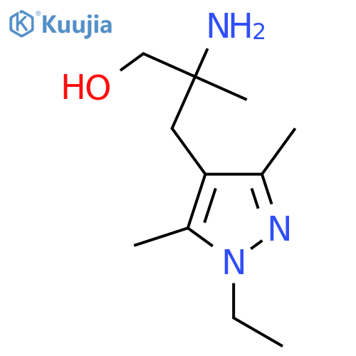 2-amino-3-(1-ethyl-3,5-dimethyl-1H-pyrazol-4-yl)-2-methylpropan-1-ol structure