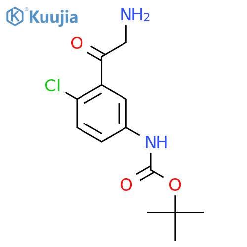 tert-butyl N-3-(2-aminoacetyl)-4-chlorophenylcarbamate structure