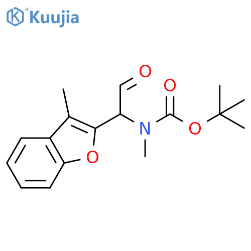 tert-butyl N-methyl-N-1-(3-methyl-1-benzofuran-2-yl)-2-oxoethylcarbamate structure