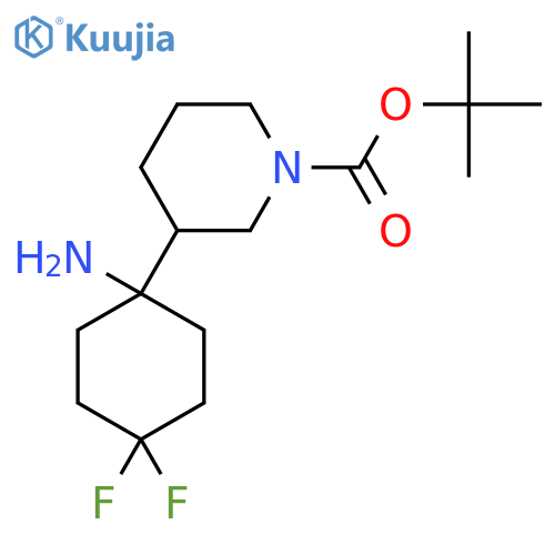 tert-butyl 3-(1-amino-4,4-difluorocyclohexyl)piperidine-1-carboxylate structure
