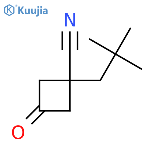 1-(2,2-dimethylpropyl)-3-oxocyclobutane-1-carbonitrile structure