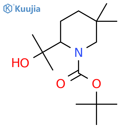 tert-butyl 2-(2-hydroxypropan-2-yl)-5,5-dimethylpiperidine-1-carboxylate structure