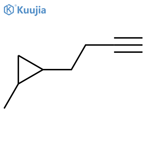 1-(but-3-yn-1-yl)-2-methylcyclopropane structure