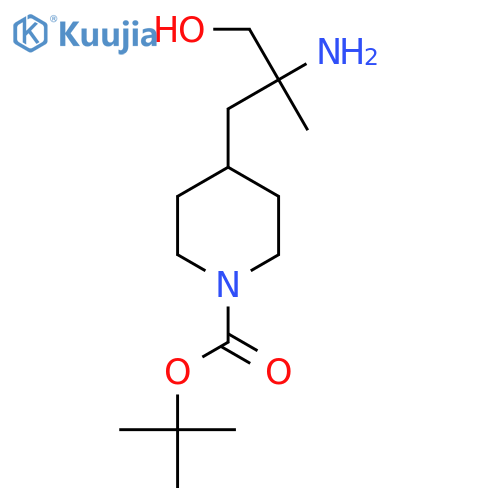 tert-butyl 4-(2-amino-3-hydroxy-2-methylpropyl)piperidine-1-carboxylate structure