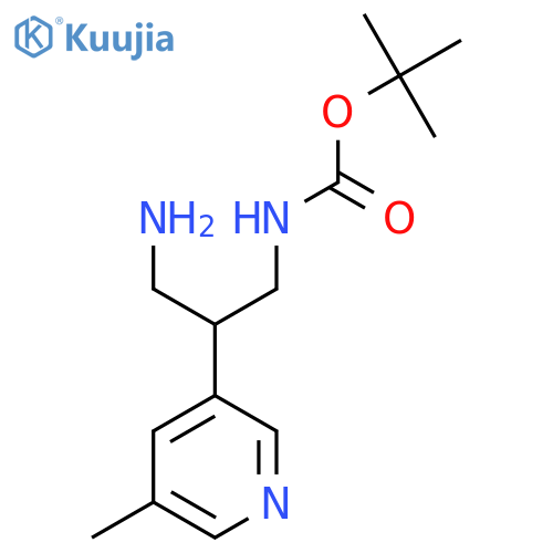 tert-butyl N-3-amino-2-(5-methylpyridin-3-yl)propylcarbamate structure