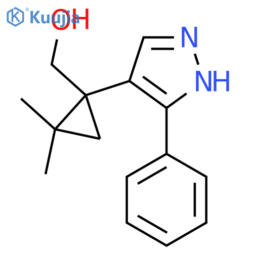 2,2-dimethyl-1-(3-phenyl-1H-pyrazol-4-yl)cyclopropylmethanol structure
