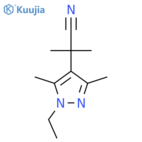 2-(1-ethyl-3,5-dimethyl-1H-pyrazol-4-yl)-2-methylpropanenitrile structure