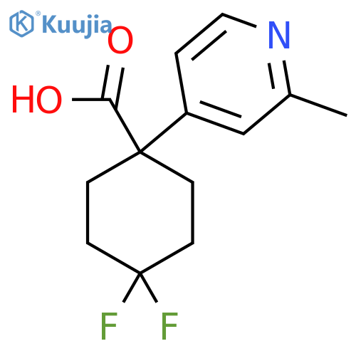 4,4-difluoro-1-(2-methylpyridin-4-yl)cyclohexane-1-carboxylic acid structure