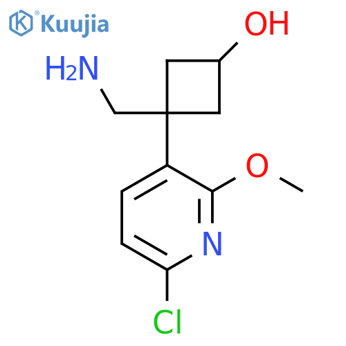 3-(aminomethyl)-3-(6-chloro-2-methoxypyridin-3-yl)cyclobutan-1-ol structure