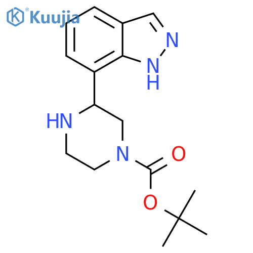 tert-butyl 3-(1H-indazol-7-yl)piperazine-1-carboxylate structure