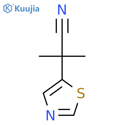 2-methyl-2-(1,3-thiazol-5-yl)propanenitrile structure