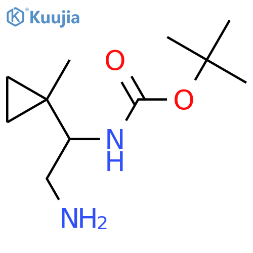 tert-butyl N-2-amino-1-(1-methylcyclopropyl)ethylcarbamate structure