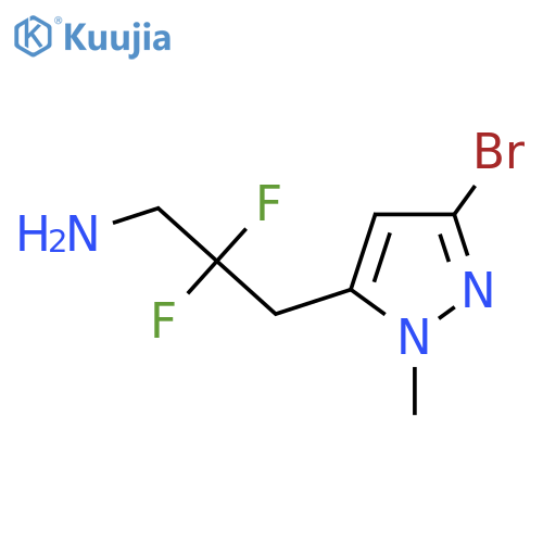 3-(3-bromo-1-methyl-1H-pyrazol-5-yl)-2,2-difluoropropan-1-amine structure