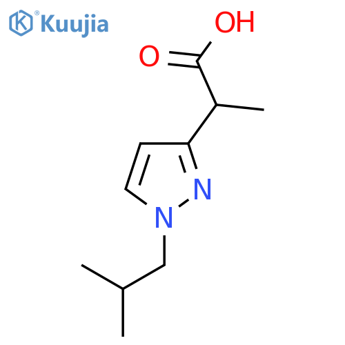 2-1-(2-methylpropyl)-1H-pyrazol-3-ylpropanoic acid structure