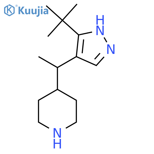 4-1-(3-tert-butyl-1H-pyrazol-4-yl)ethylpiperidine structure