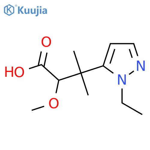 3-(1-ethyl-1H-pyrazol-5-yl)-2-methoxy-3-methylbutanoic acid structure