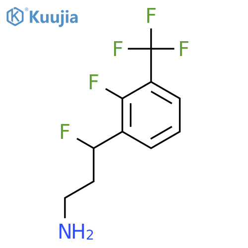 3-fluoro-3-2-fluoro-3-(trifluoromethyl)phenylpropan-1-amine structure