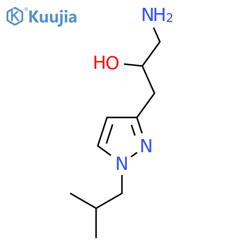 1-amino-3-1-(2-methylpropyl)-1H-pyrazol-3-ylpropan-2-ol structure